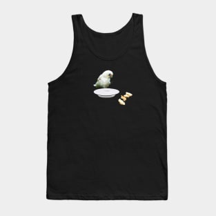 Cartoon bird. Eating and drinking Tank Top